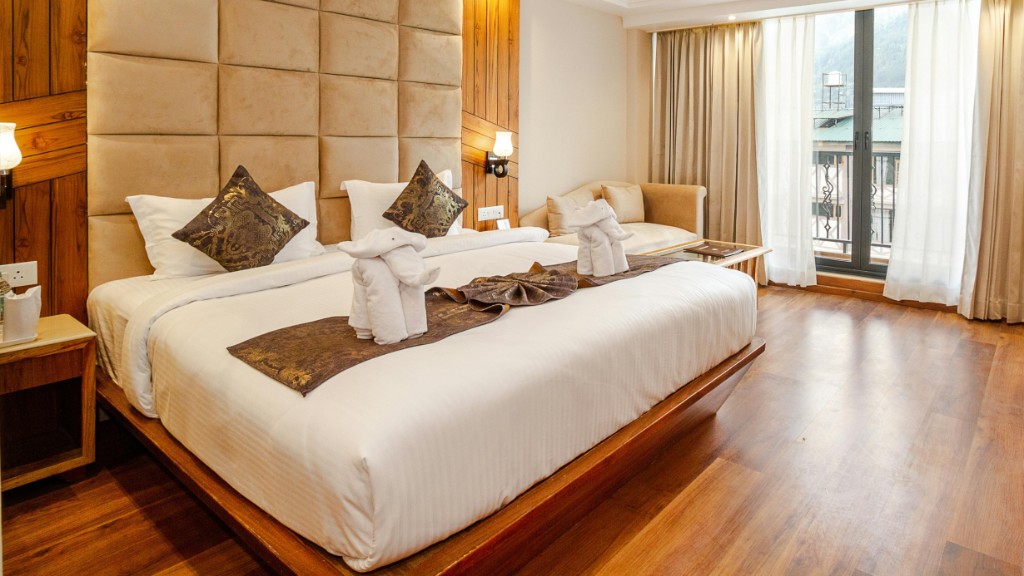 Hotel-style bedroom staging after a turnover
